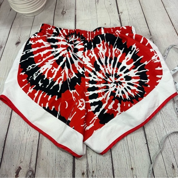 varsity spirit cheer Stylish Red Black Tie-Dye Women's track Shorts sz small - Picture 4 of 5